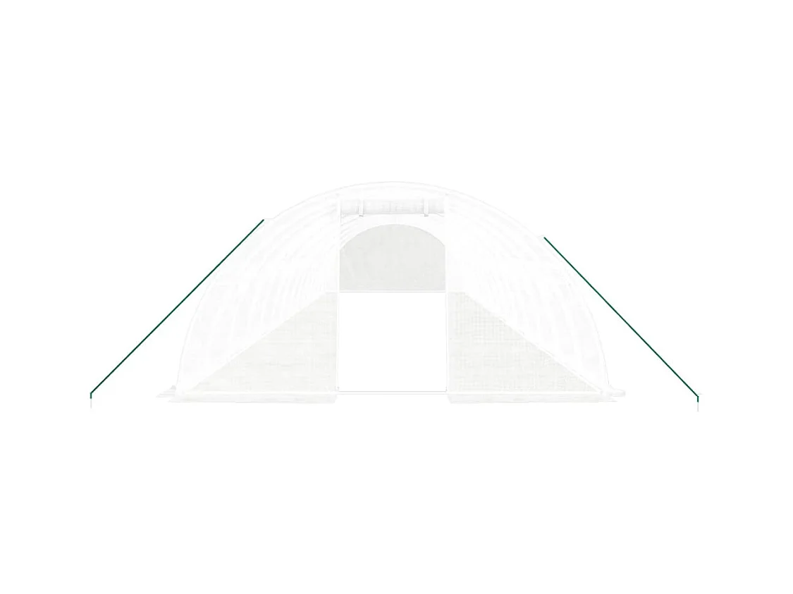 Serra tenda riparo piante fiori ortaggi con struttura in acciaio 56 m² 14 x 4 x 2 m bianco 02_0044607