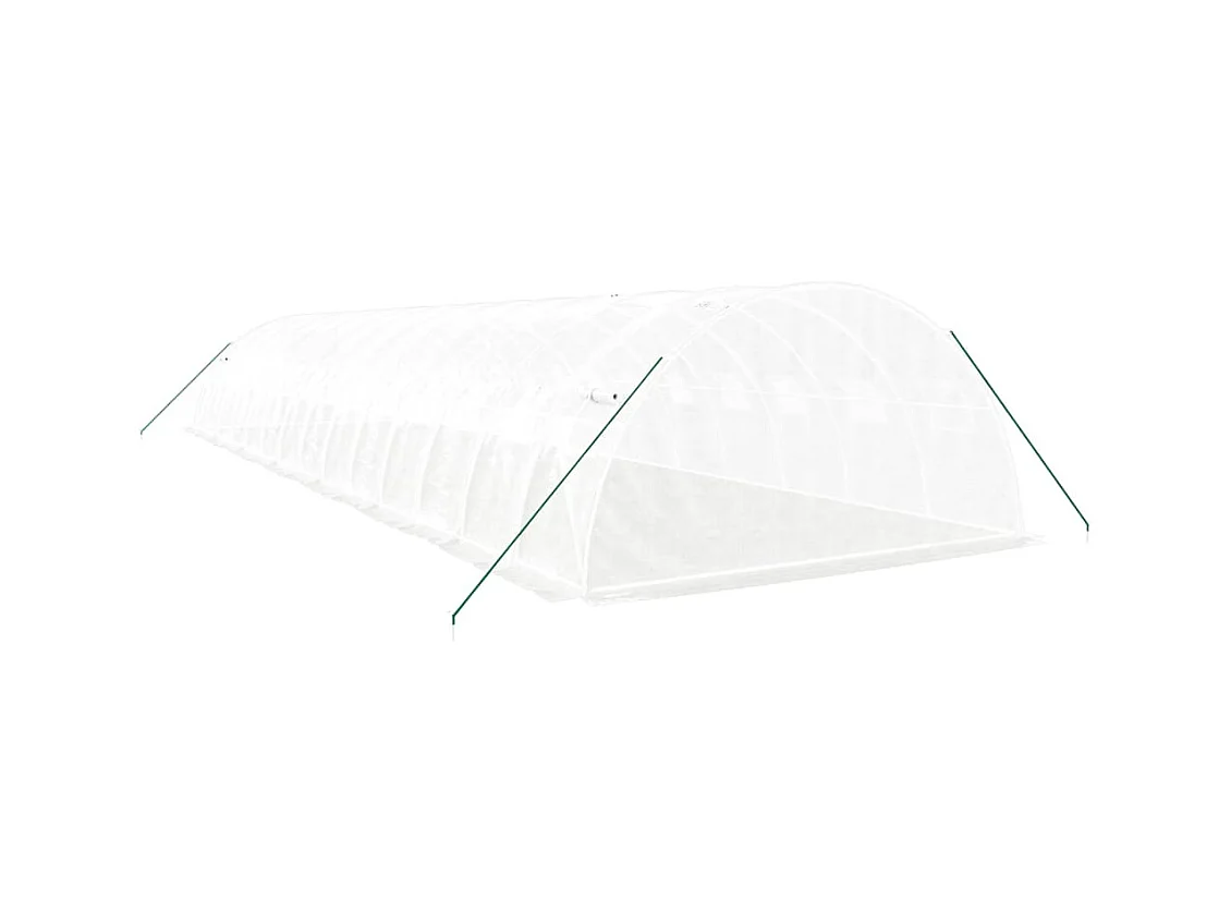 Serra tenda riparo piante fiori ortaggi con struttura in acciaio 56 m² 14 x 4 x 2 m bianco 02_0044607