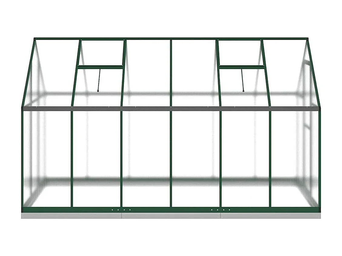 Serra tenda riparo piante fiori ortaggi con telaio di base 334 x 169 x 202 cm alluminio verde 02_0044504