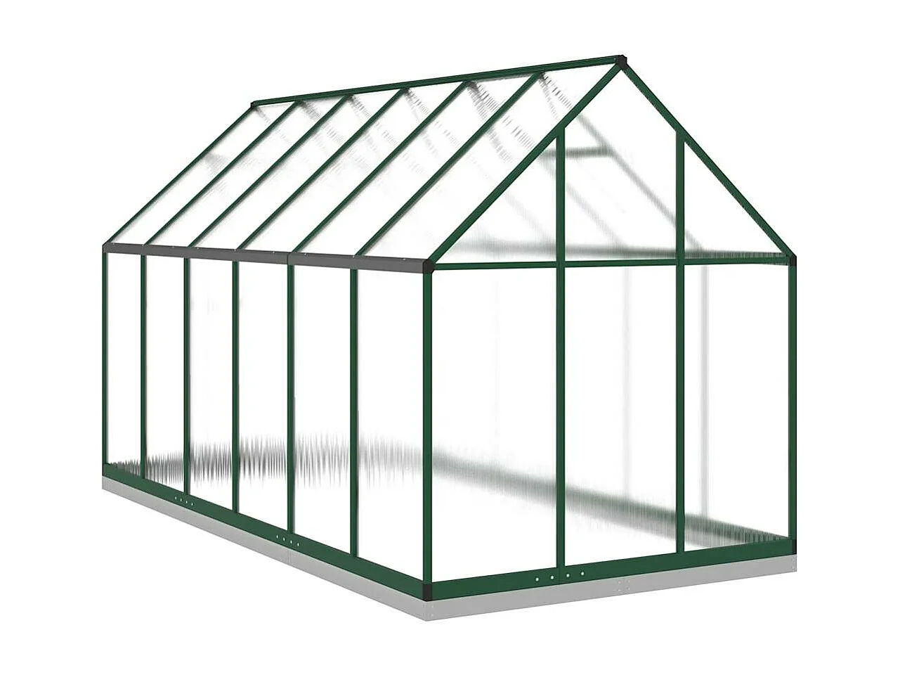 Serra tenda riparo piante fiori ortaggi con telaio di base 334 x 169 x 202 cm alluminio verde 02_0044504