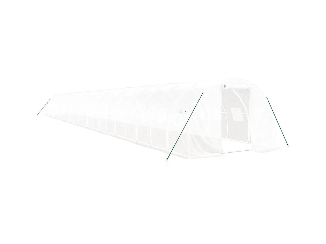 Serra tenda riparo piante fiori ortaggi con struttura in acciaio 72 m² 24 x 3 x 2 m bianco 02_0044627