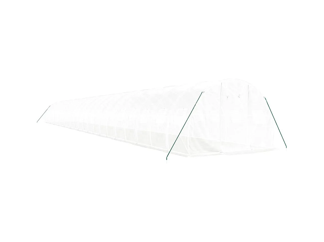 Serra tenda riparo piante fiori ortaggi con struttura in acciaio 72 m² 24 x 3 x 2 m bianco 02_0044627