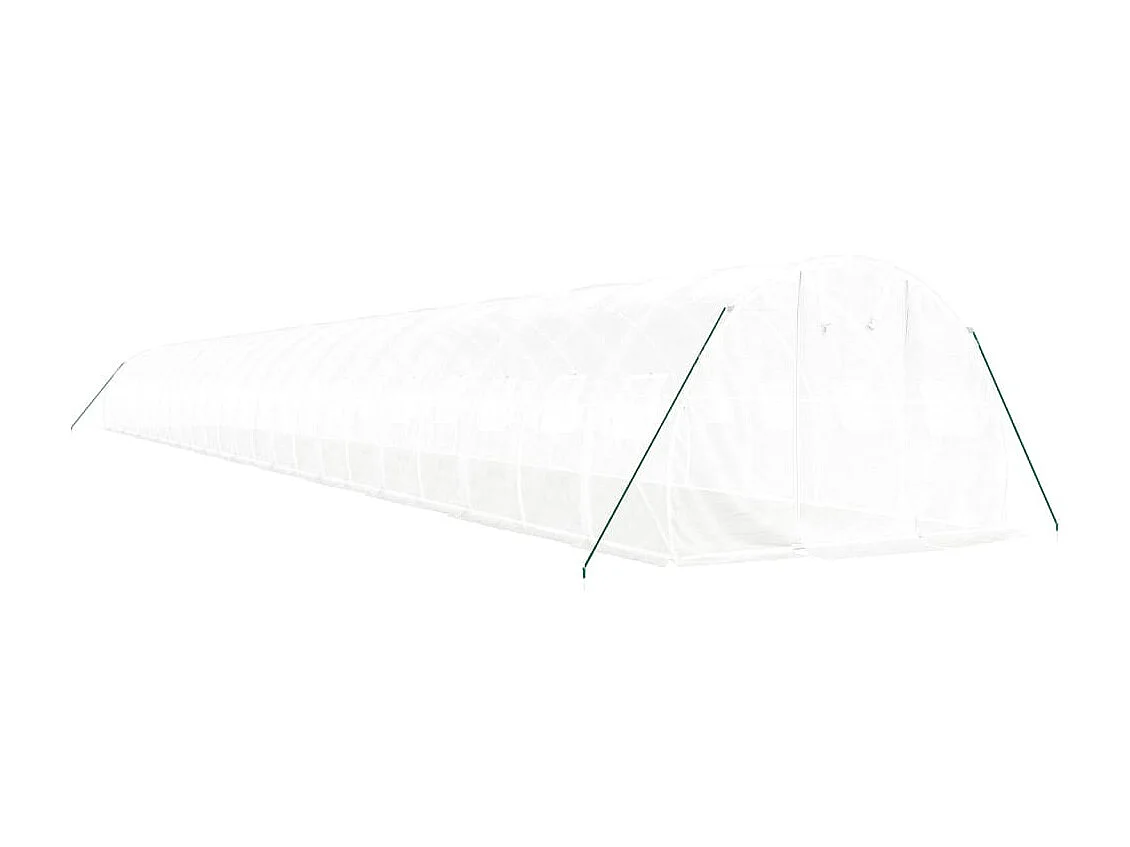 Serra tenda riparo piante fiori ortaggi con struttura in acciaio 72 m² 24 x 3 x 2 m bianco 02_0044627