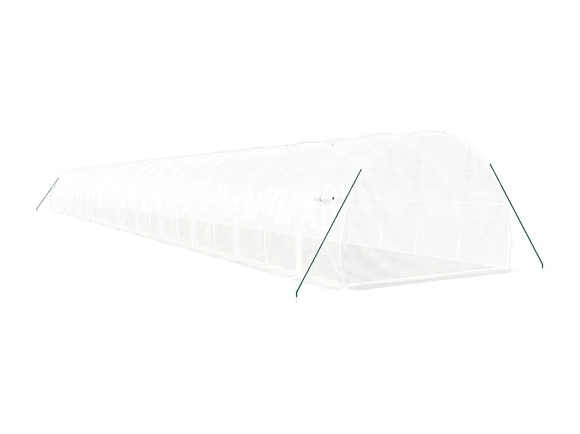 Serra tenda riparo piante fiori ortaggi con struttura in acciaio 72 m² 24 x 3 x 2 m bianco 02_0044627