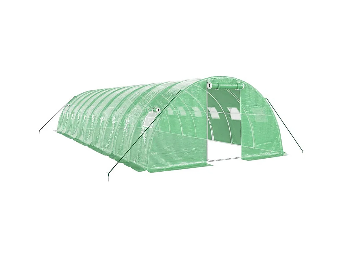 Serra tenda riparo piante fiori ortaggi con struttura in acciaio 40 m² 10 x 4 x 2 m verde 02_0044586