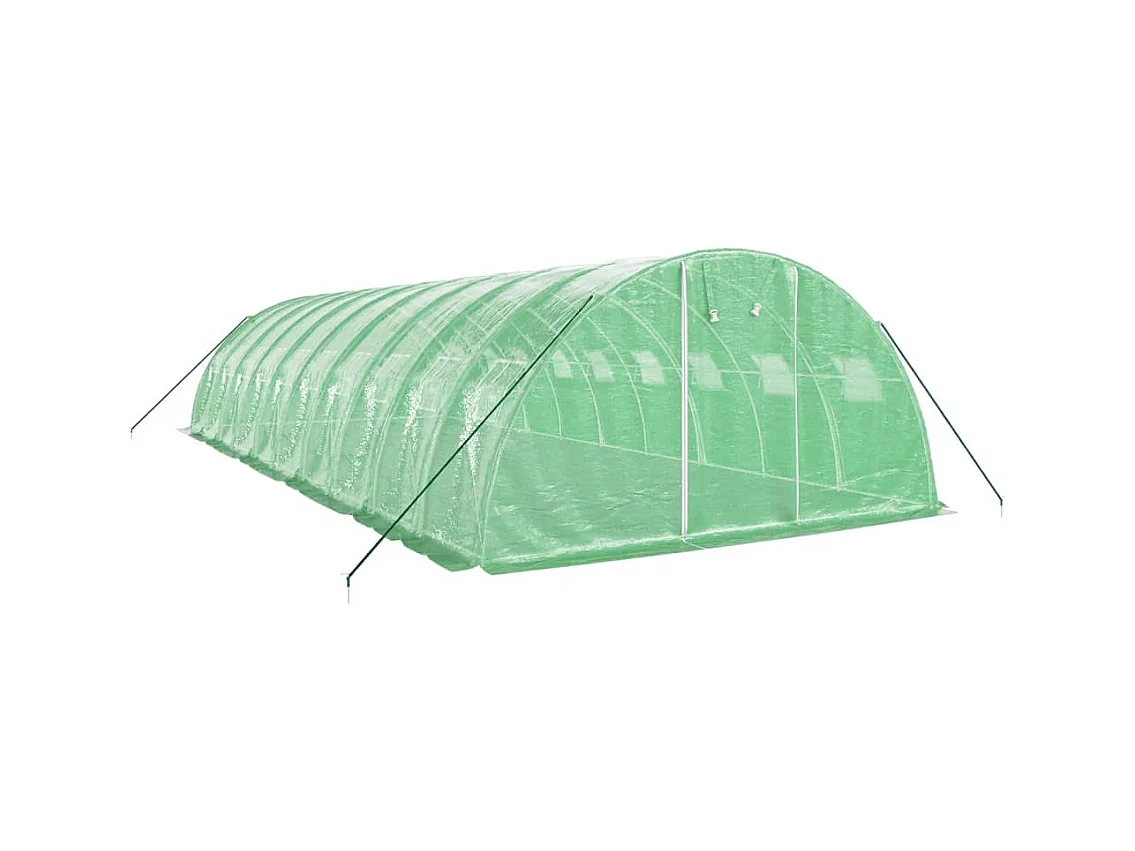 Serra tenda riparo piante fiori ortaggi con struttura in acciaio 40 m² 10 x 4 x 2 m verde 02_0044586