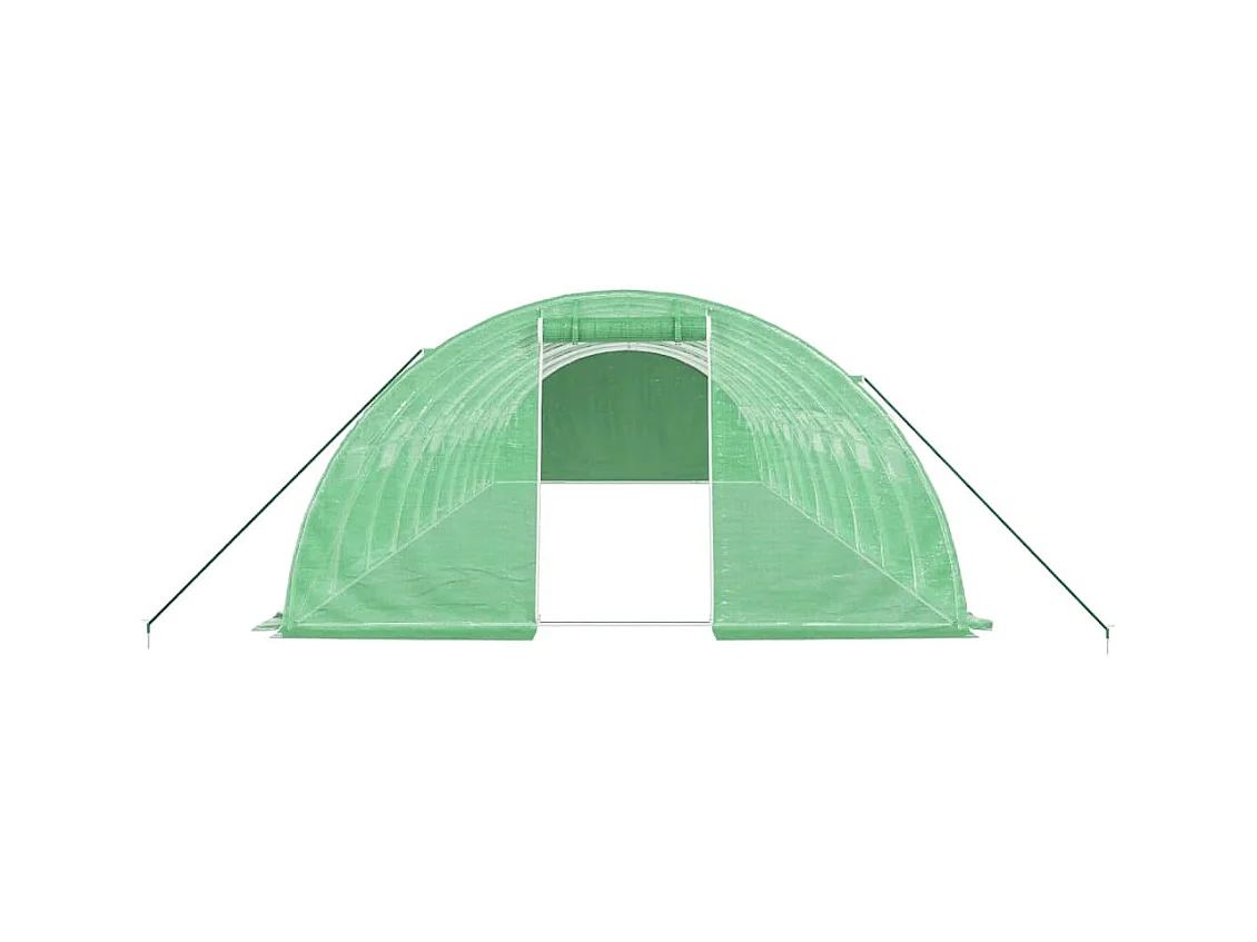 Serra tenda riparo piante fiori ortaggi con struttura in acciaio 40 m² 10 x 4 x 2 m verde 02_0044586