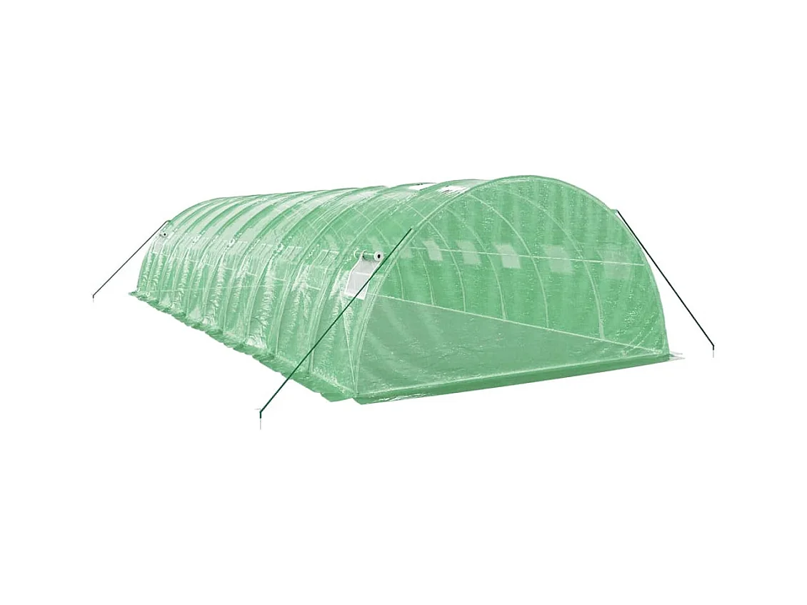 Serra tenda riparo piante fiori ortaggi con struttura in acciaio 40 m² 10 x 4 x 2 m verde 02_0044586
