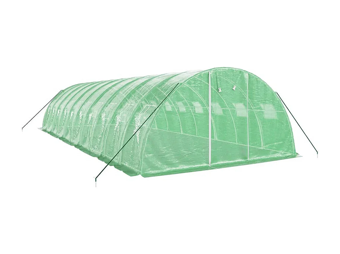 Serra tenda riparo piante fiori ortaggi con struttura in acciaio 40 m² 10 x 4 x 2 m verde 02_0044586