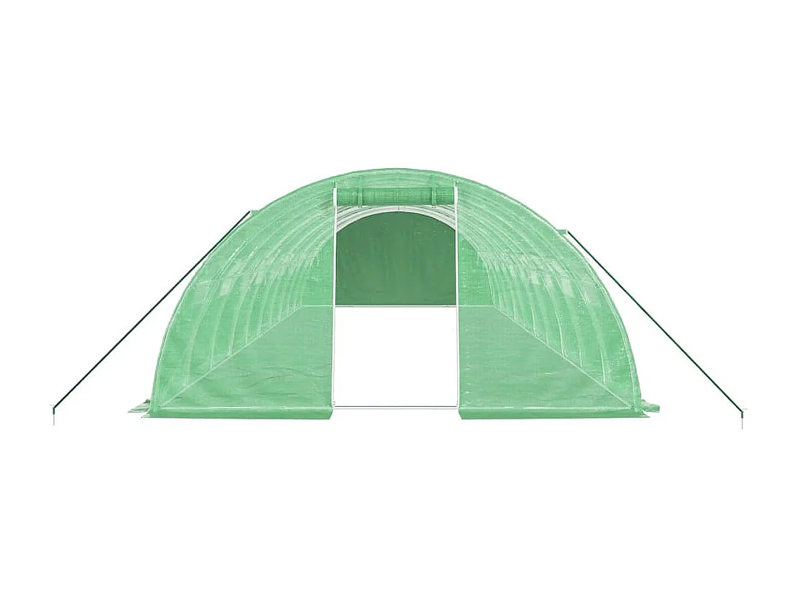 Serra tenda riparo piante fiori ortaggi con struttura in acciaio 40 m² 10 x 4 x 2 m verde 02_0044586