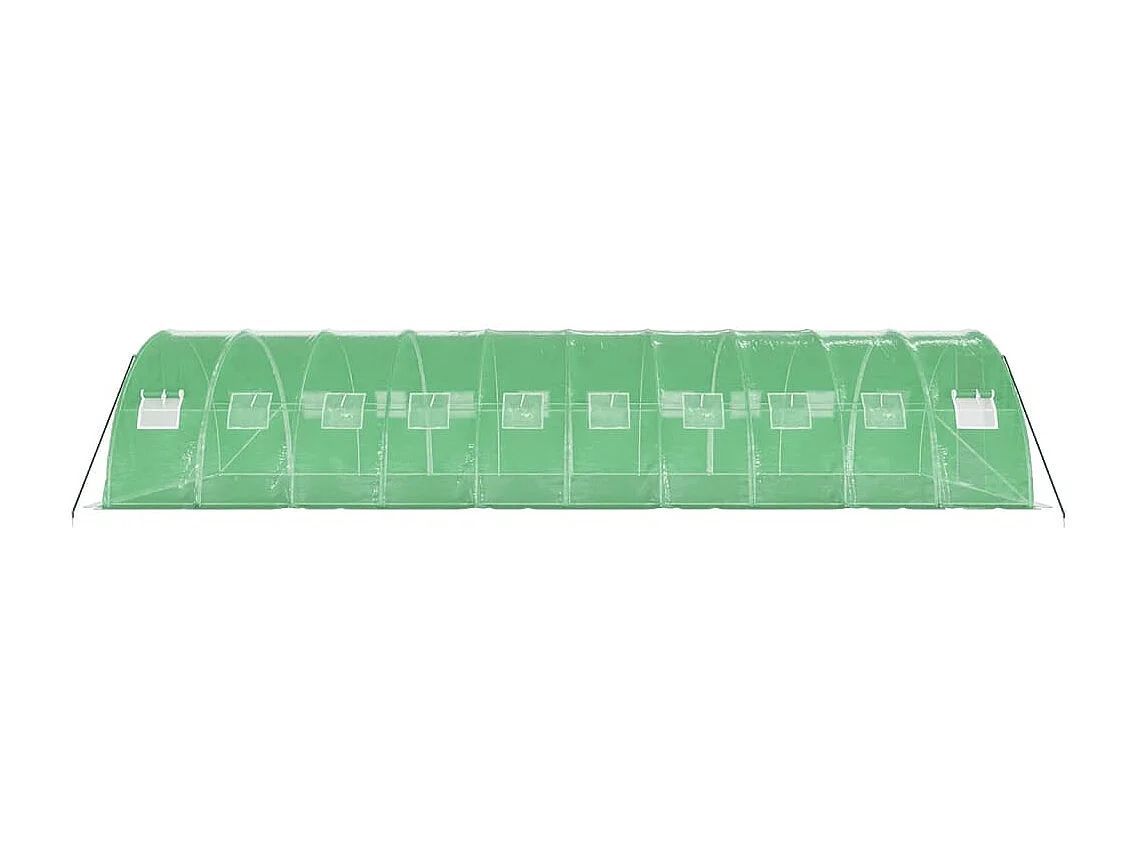 Serra tenda riparo piante fiori ortaggi con struttura in acciaio 40 m² 10 x 4 x 2 m verde 02_0044586