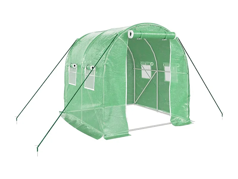 Serra tenda riparo piante fiori ortaggi con struttura in acciaio 4 m² 2 x 2 x 2 m verde 02_0044584