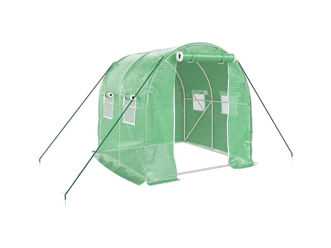Serra tenda riparo piante fiori ortaggi con struttura in acciaio 4 m² 2 x 2 x 2 m verde 02_0044584