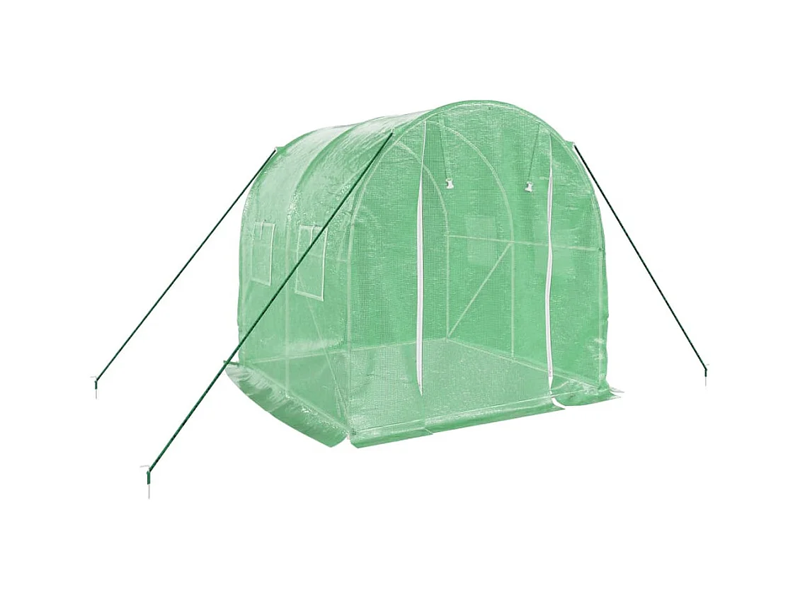 Serra tenda riparo piante fiori ortaggi con struttura in acciaio 4 m² 2 x 2 x 2 m verde 02_0044584