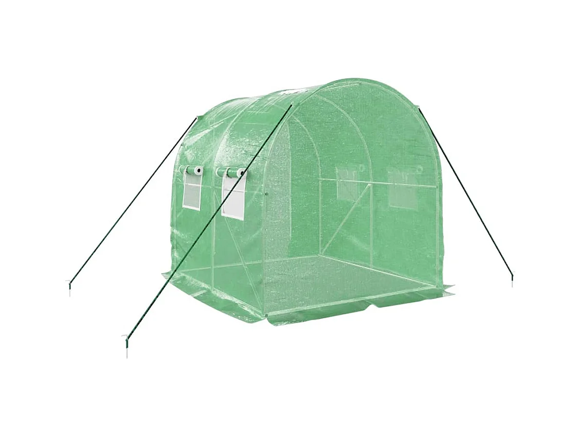Serra tenda riparo piante fiori ortaggi con struttura in acciaio 4 m² 2 x 2 x 2 m verde 02_0044584