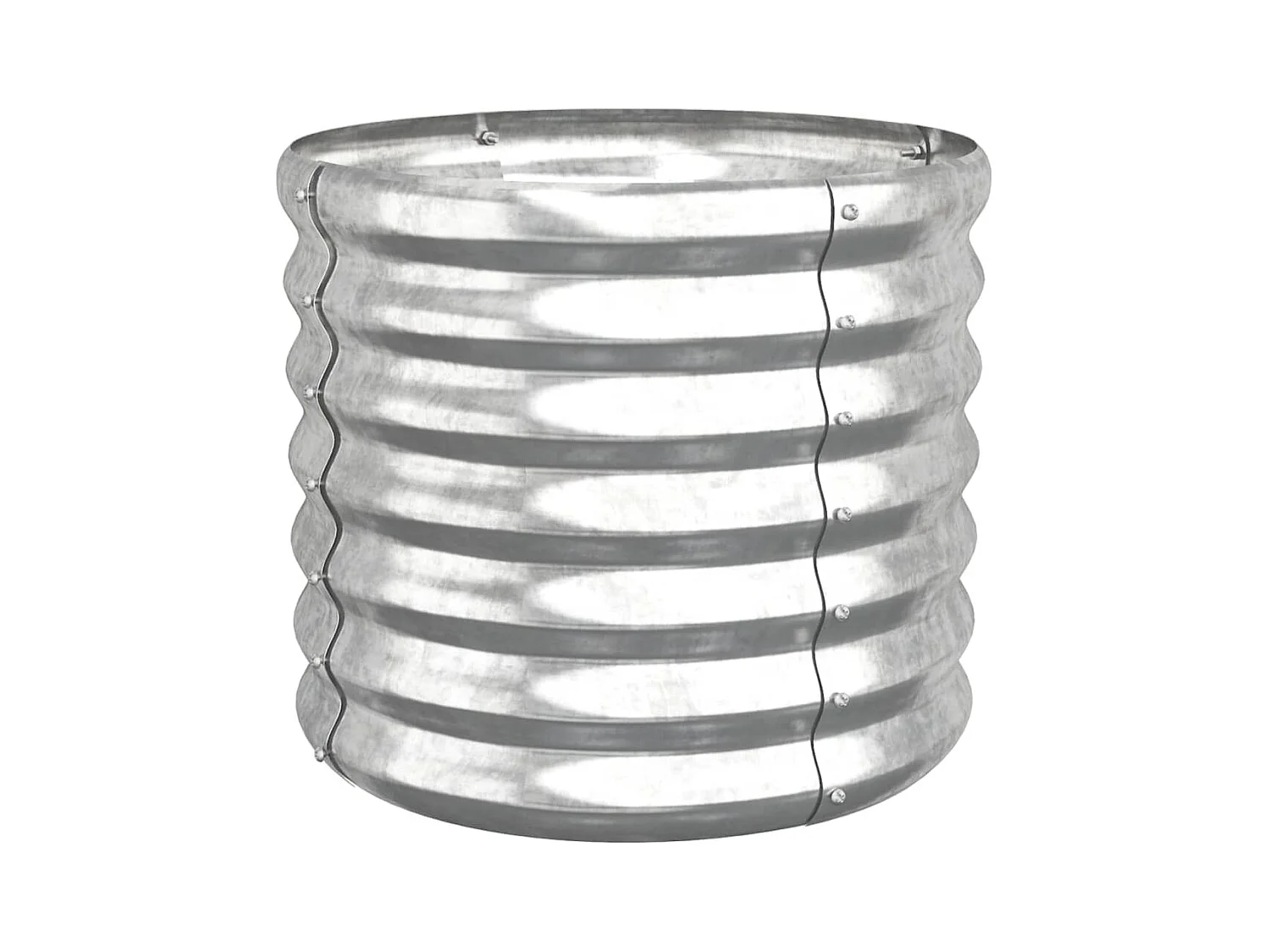 Vassoio per fioriera aiuola rialzata piante fiori terrazza giardino giardino acciaio verniciato a polvere 40 x 40 x 36 cm Argento Argento 02_0038572