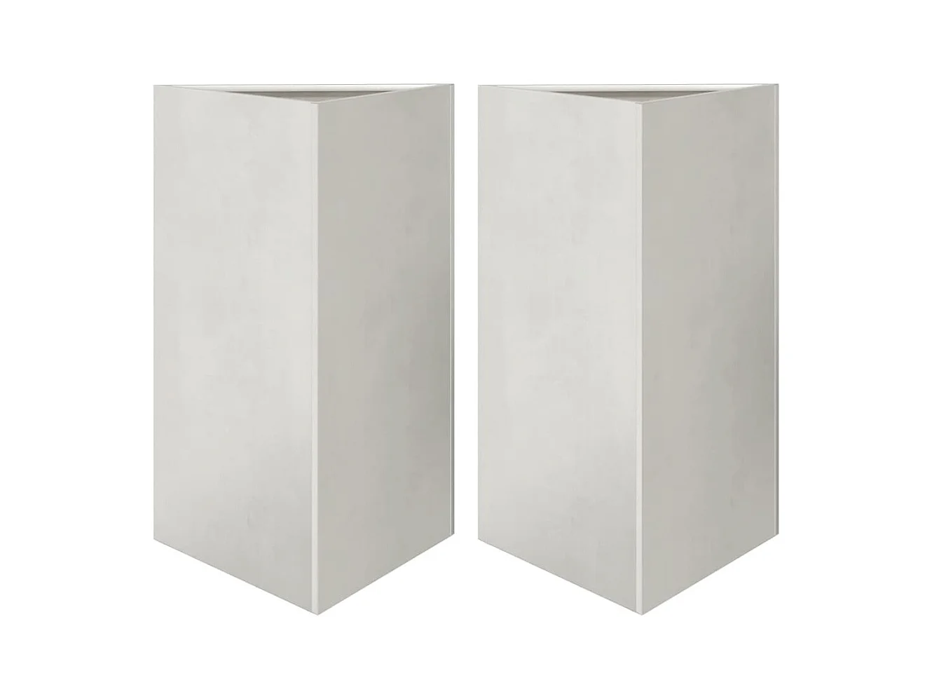 Vaso per fioriera aiuola rialzata piante fiori giardino terrazze set da 2 triangolari 50 x 43 x 75 cm acciaio inox argento 02_0039109