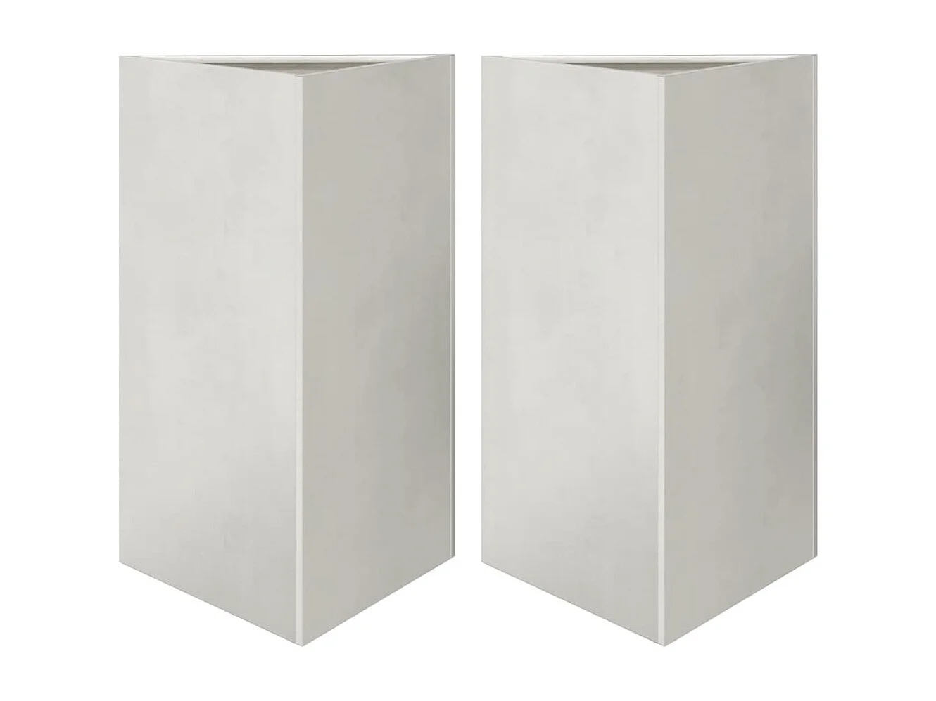 Vaso per fioriera aiuola rialzata piante fiori giardino terrazze set da 2 triangolari 50 x 43 x 75 cm acciaio inox argento 02_0039109