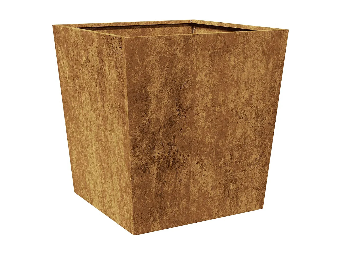 Portavaso per fioriera aiuola rialzata piante fiori terrazzo giardino 50 x 50 x 50 cm acciaio corten Marrone 02_0037658