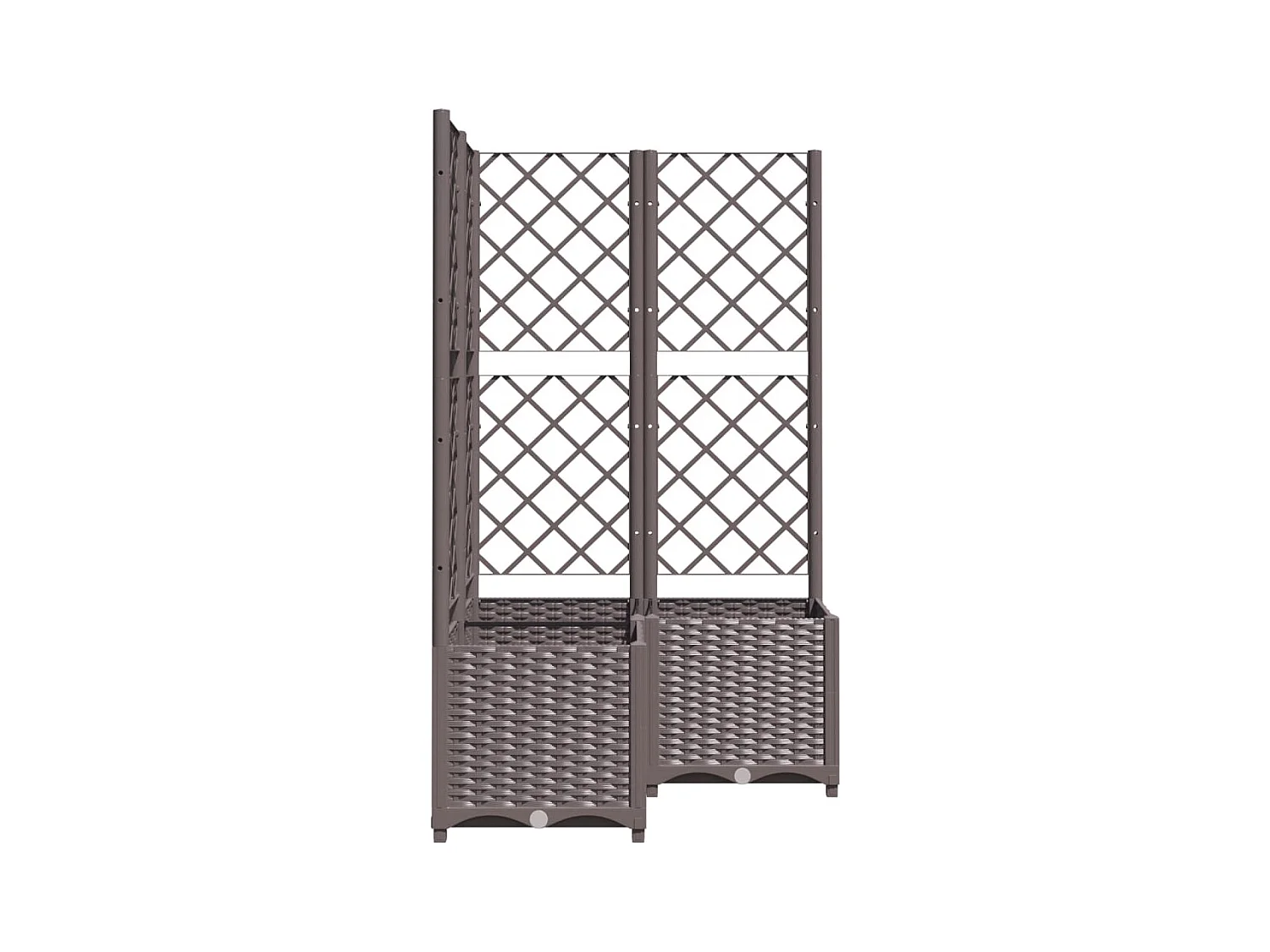 Bandeja para plantas canteiro elevado flores terraço jardim com treliça 80 x 80 x 136 cm PP marrom 02_0038319