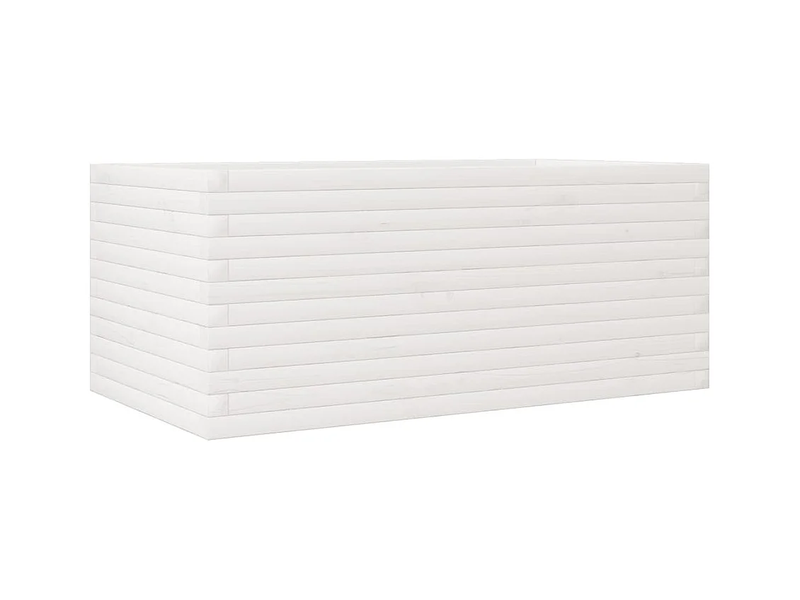 Jardinière bac lit surélevé bois blanche 110 x 60 x 45.5 cm 02_0037370