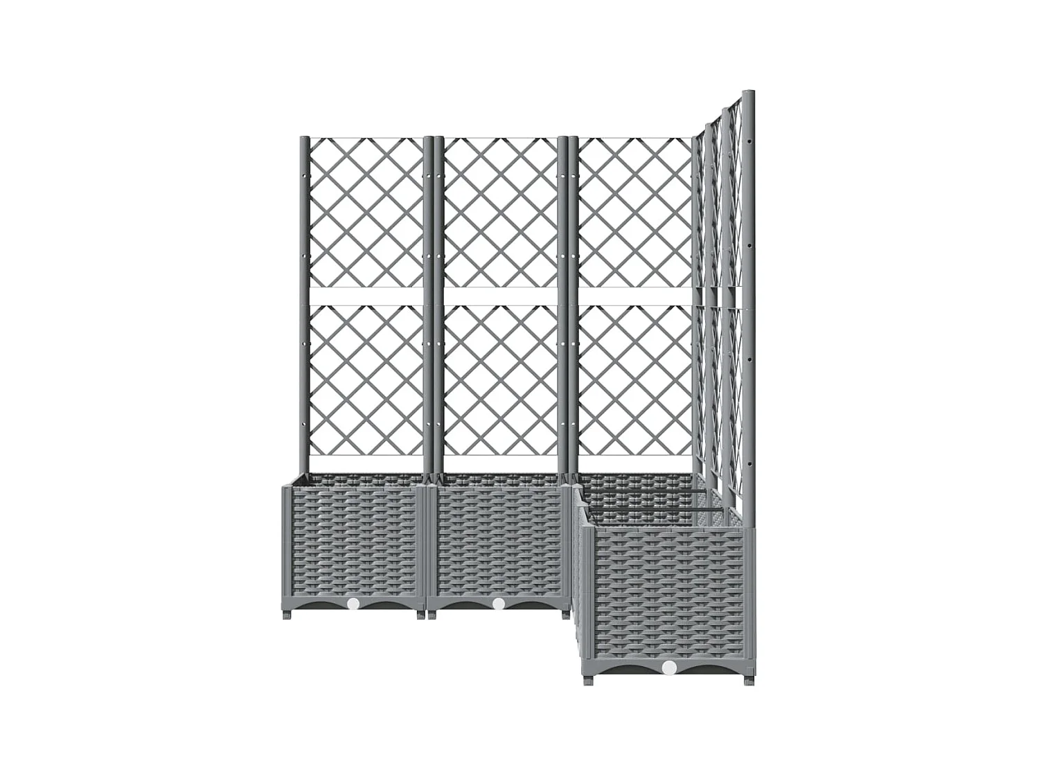 Jardinière bac lit surélevé grise 120 x 120 x 136 cm 02_0038341