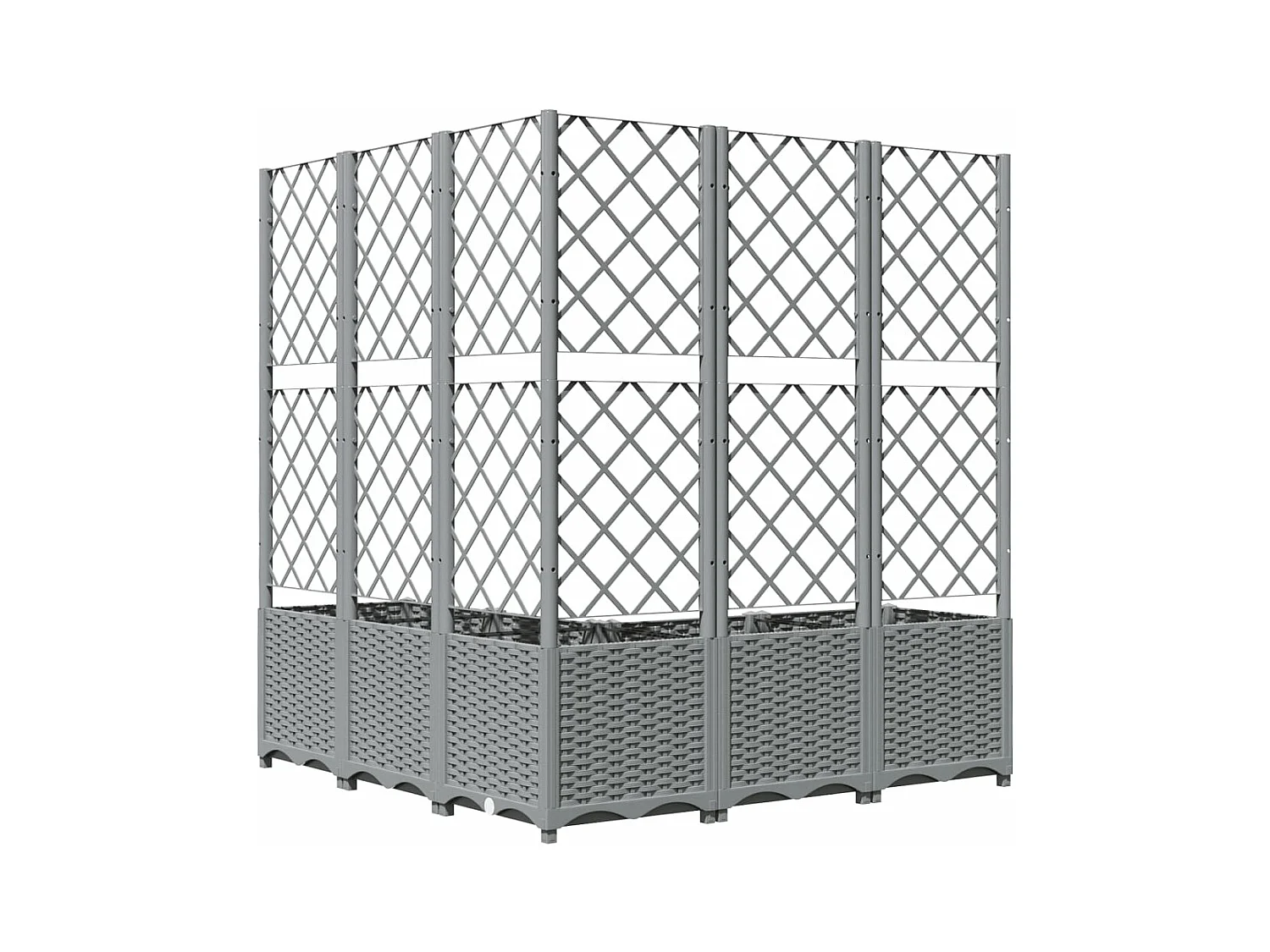 Jardinière bac lit surélevé grise 120 x 120 x 136 cm 02_0038341