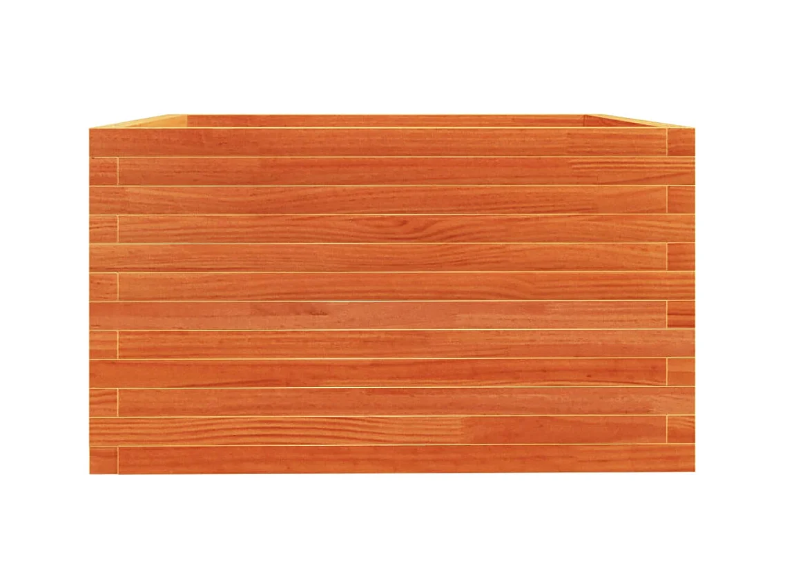 Macetero bancal elevado plantas flores terraza jardín cera 80 x 80 x 49,5 cm madera maciza de pino marrón 02_0038503