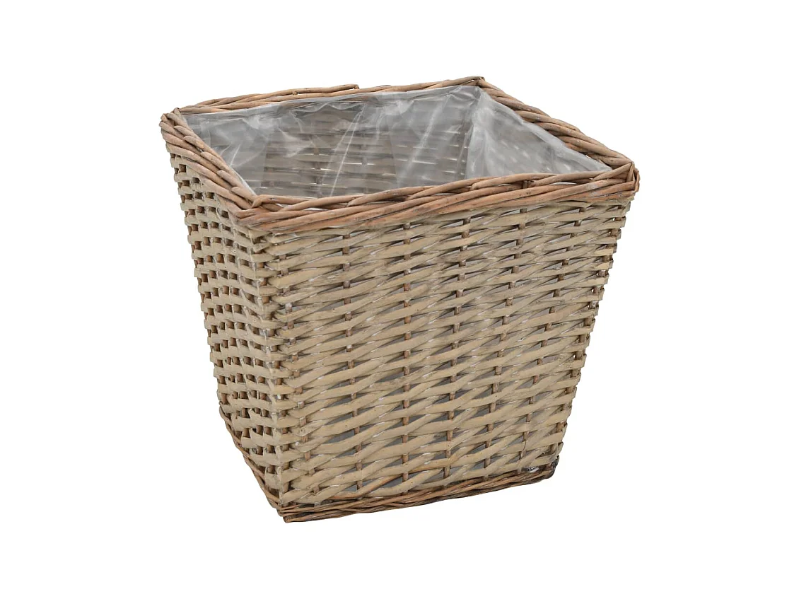 Macetero arriate elevado plantas flores jardín 3 piezas mimbre con forro de PE 02_0001330