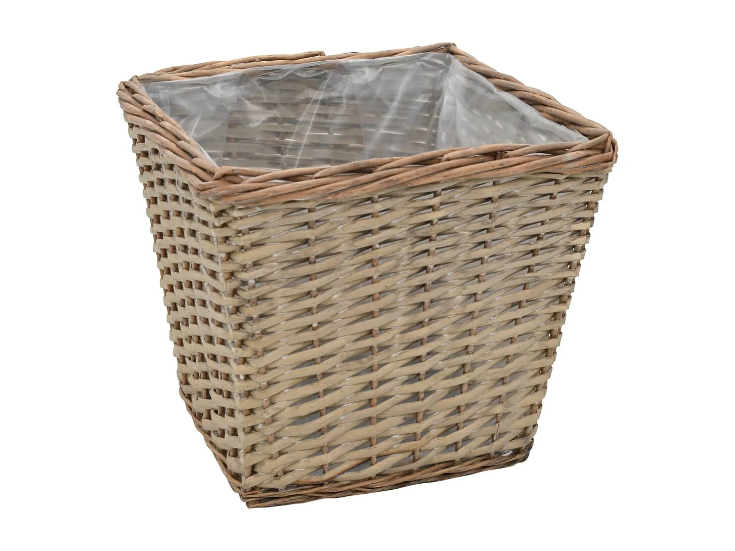 Fioriera aiuola rialzata piante fiori giardino 3 pezzi in vimini con rivestimento in PE 02_0001330