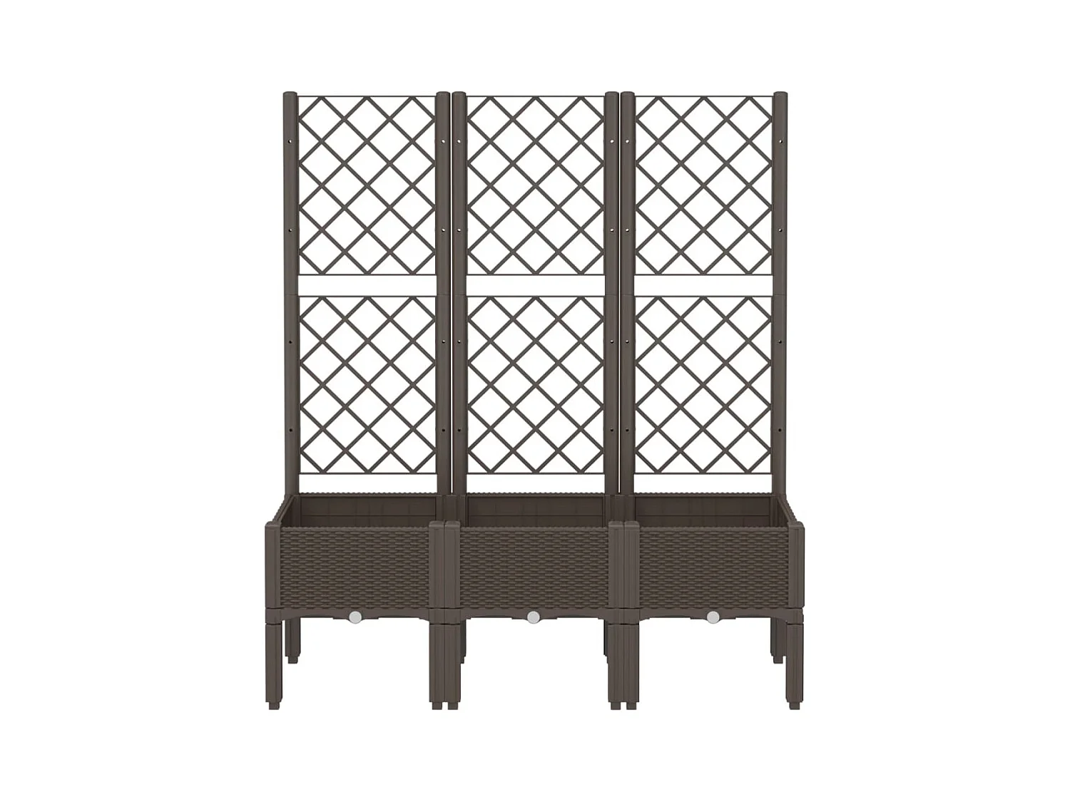 Bandeja para plantas canteiro elevado flores terraço jardim com treliça 120 x 40 x 142 cm PP marrom 02_0038240