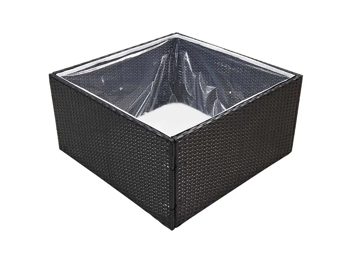 Jardinière bac lit surélevé résine noire 80 x 80 x 40 cm 02_0037909