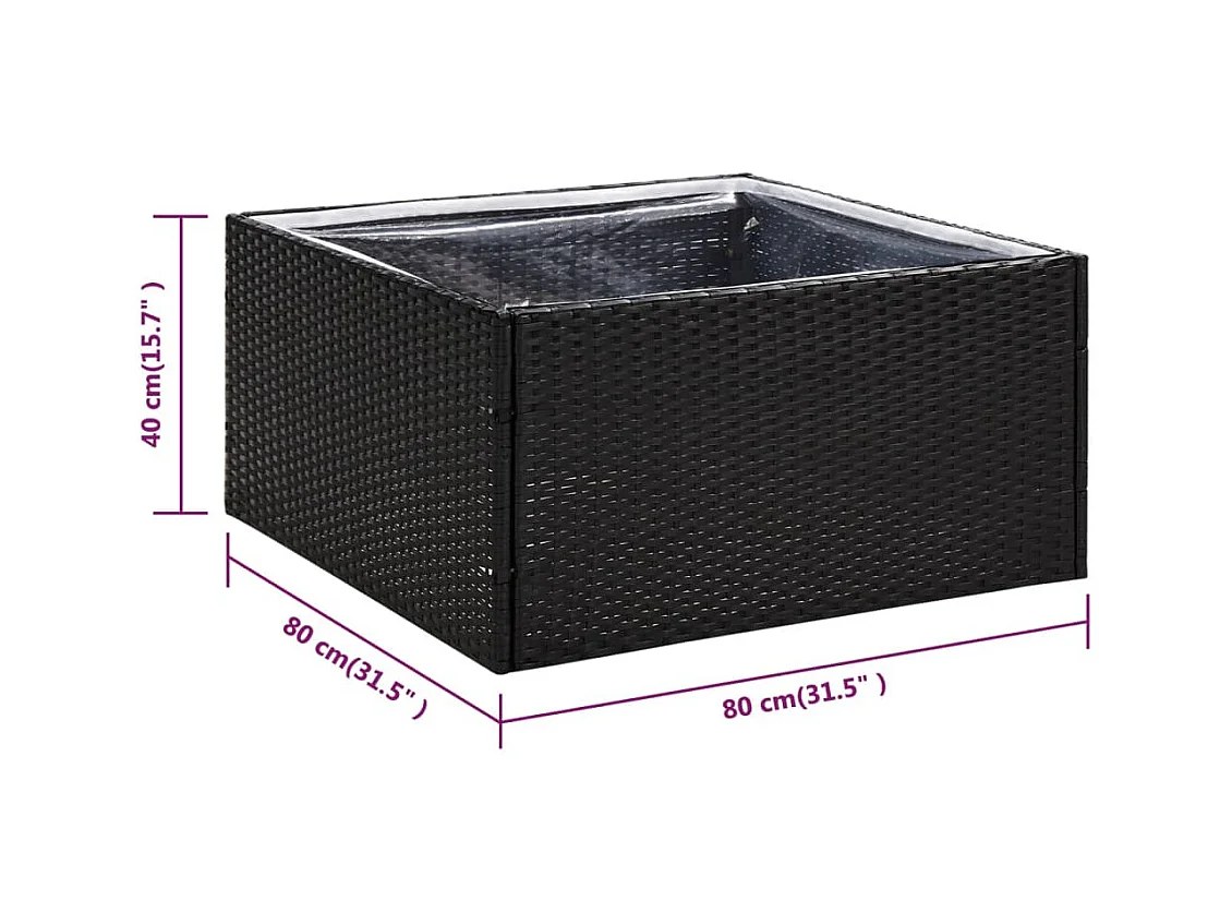 Jardinière bac lit surélevé résine noire 80 x 80 x 40 cm 02_0037909