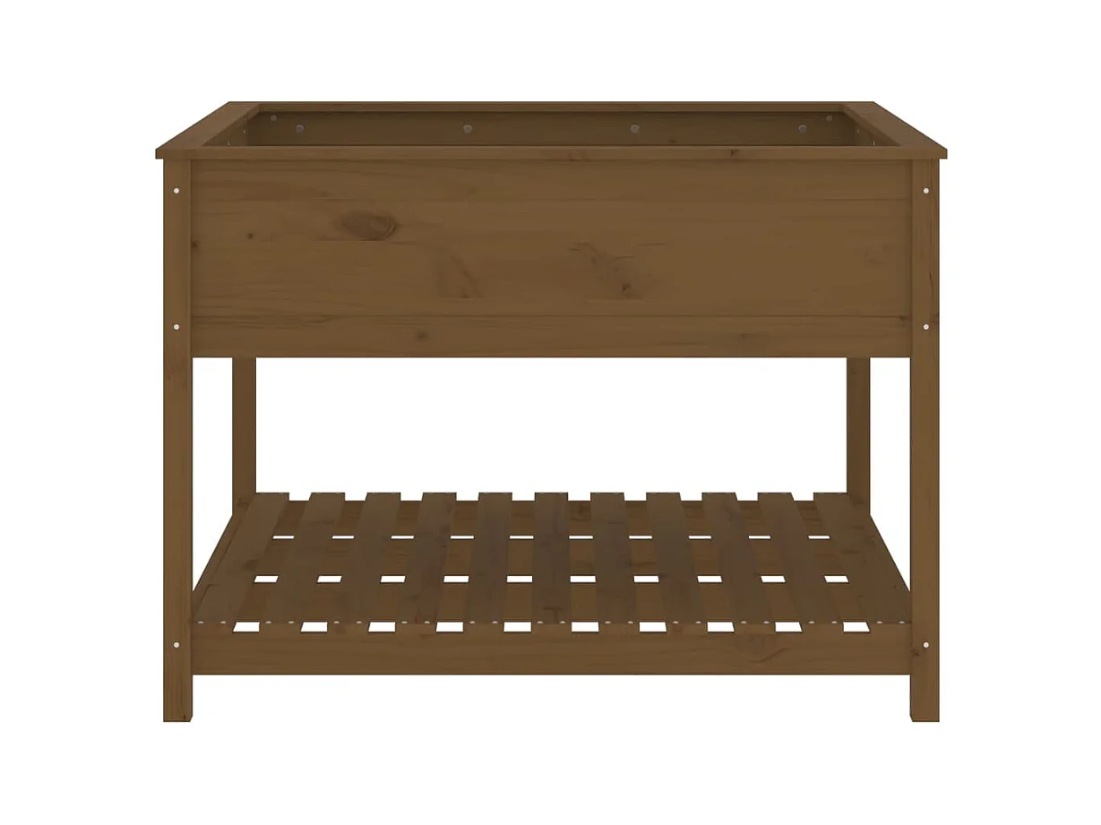Jardinière bac lit surélevé bois marron 111.5 x 111.5 x 81 cm 02_0038612