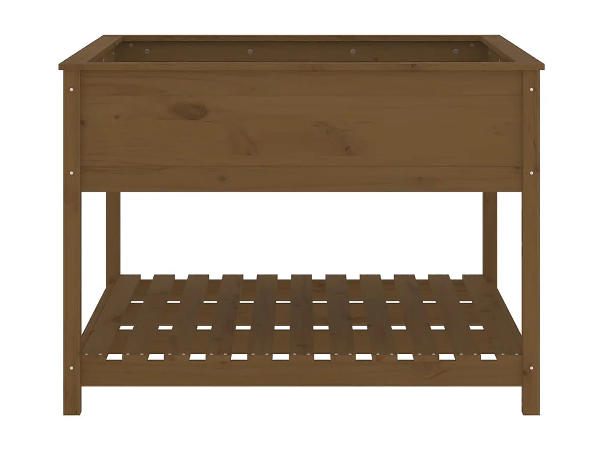 Vassoio per fioriera aiuola rialzata piante fiori terrazza giardino e scaffale 111,5 x 111,5 x 81 cm legno di pino marrone 02_0038612