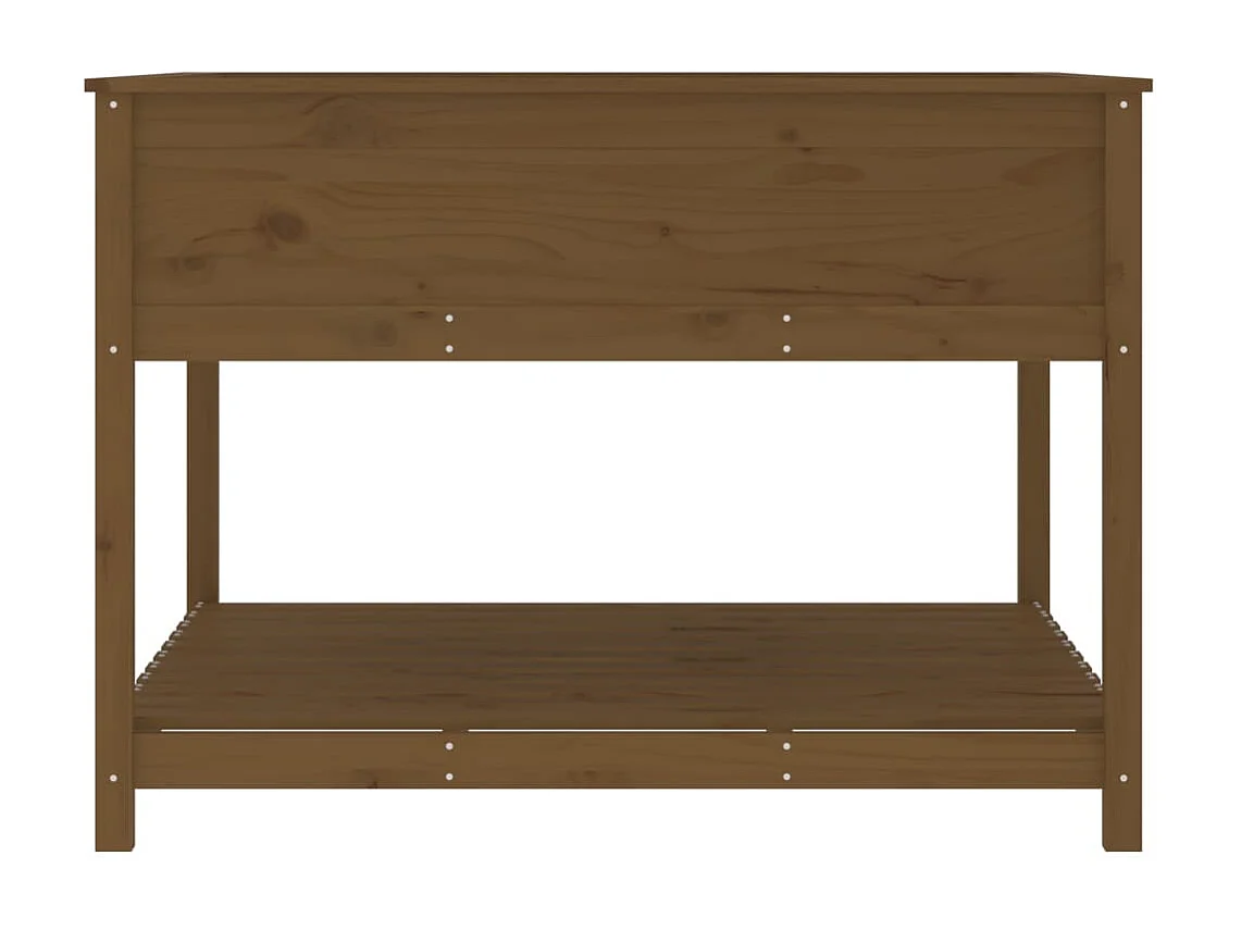 Vassoio per fioriera aiuola rialzata piante fiori terrazza giardino e scaffale 111,5 x 111,5 x 81 cm legno di pino marrone 02_0038612