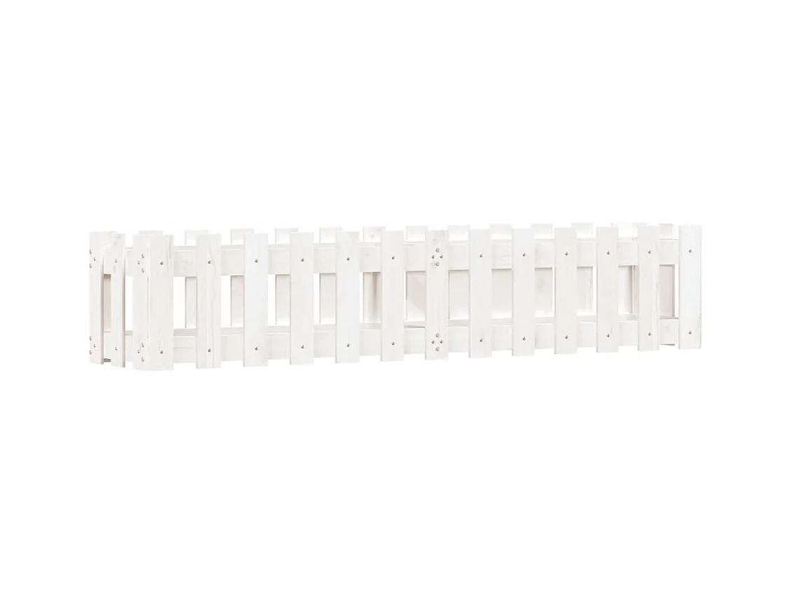 Vassoio per fioriera aiuola rialzata piante fiori terrazza giardino recinzione giardino design 150 x 30 x 30 cm pino massiccio bianco 02_0039796