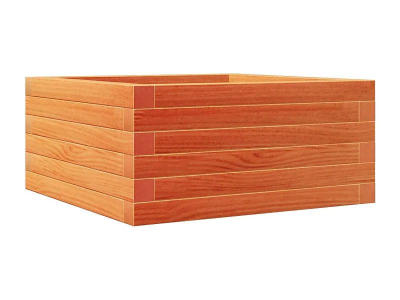 Macetero bancal elevado plantas flores terraza jardín cera 50 x 50 x 23 cm madera maciza de pino marrón 02_0038457