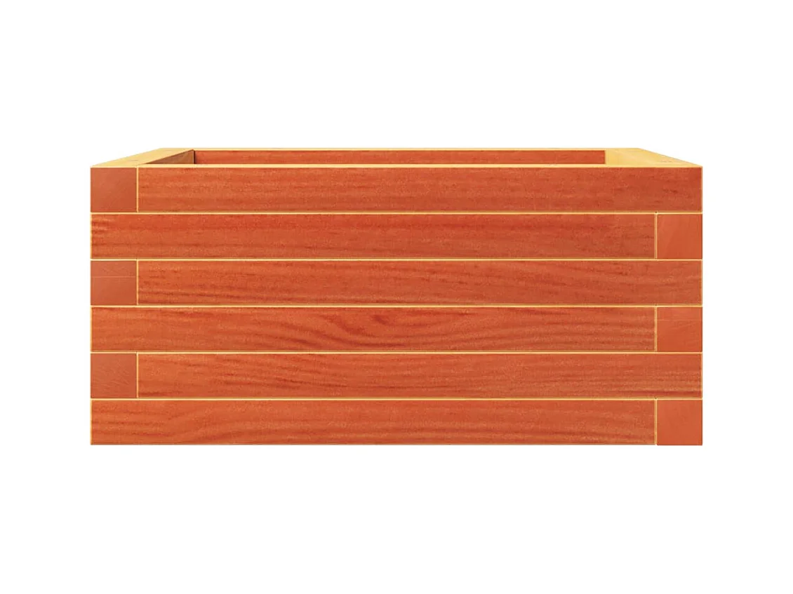 Vassoio per fioriera aiuola rialzata piante fiori terrazzo giardino cera 50 x 50 x 23 cm legno massello di pino marrone 02_0038457