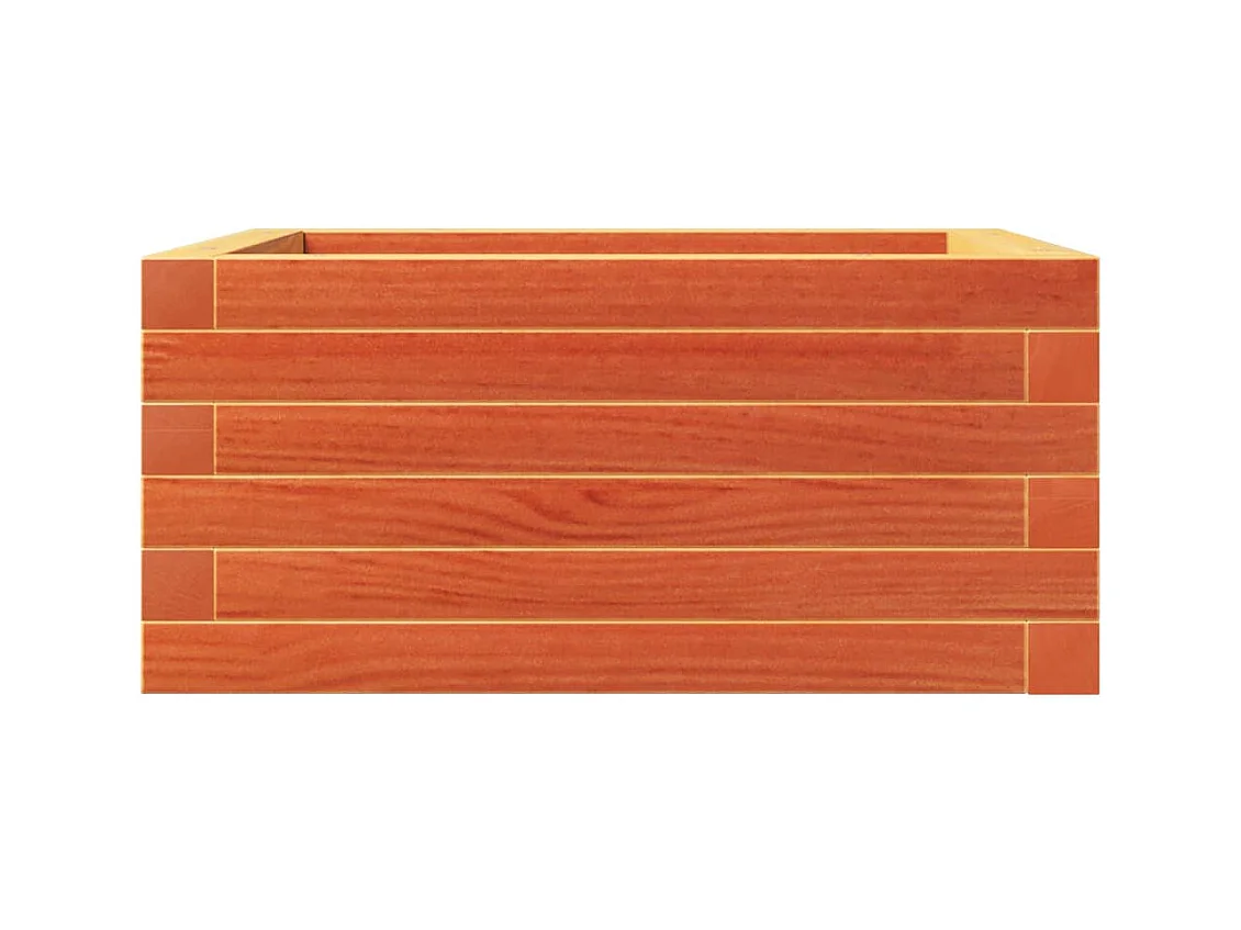 Vassoio per fioriera aiuola rialzata piante fiori terrazzo giardino cera 50 x 50 x 23 cm legno massello di pino marrone 02_0038457