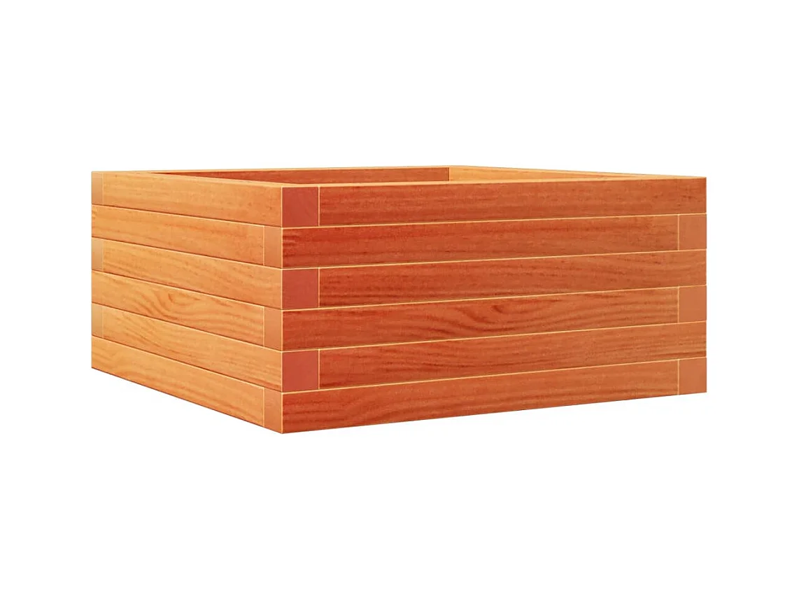 Vassoio per fioriera aiuola rialzata piante fiori terrazzo giardino cera 50 x 50 x 23 cm legno massello di pino marrone 02_0038457