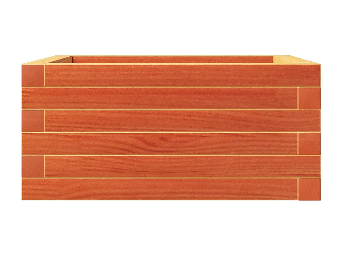 Fioriera rialzata per piante fiori terrazza giardino finitura a cera 50 x 50 x 23 cm legno di pino massiccio marrone 02_0038457