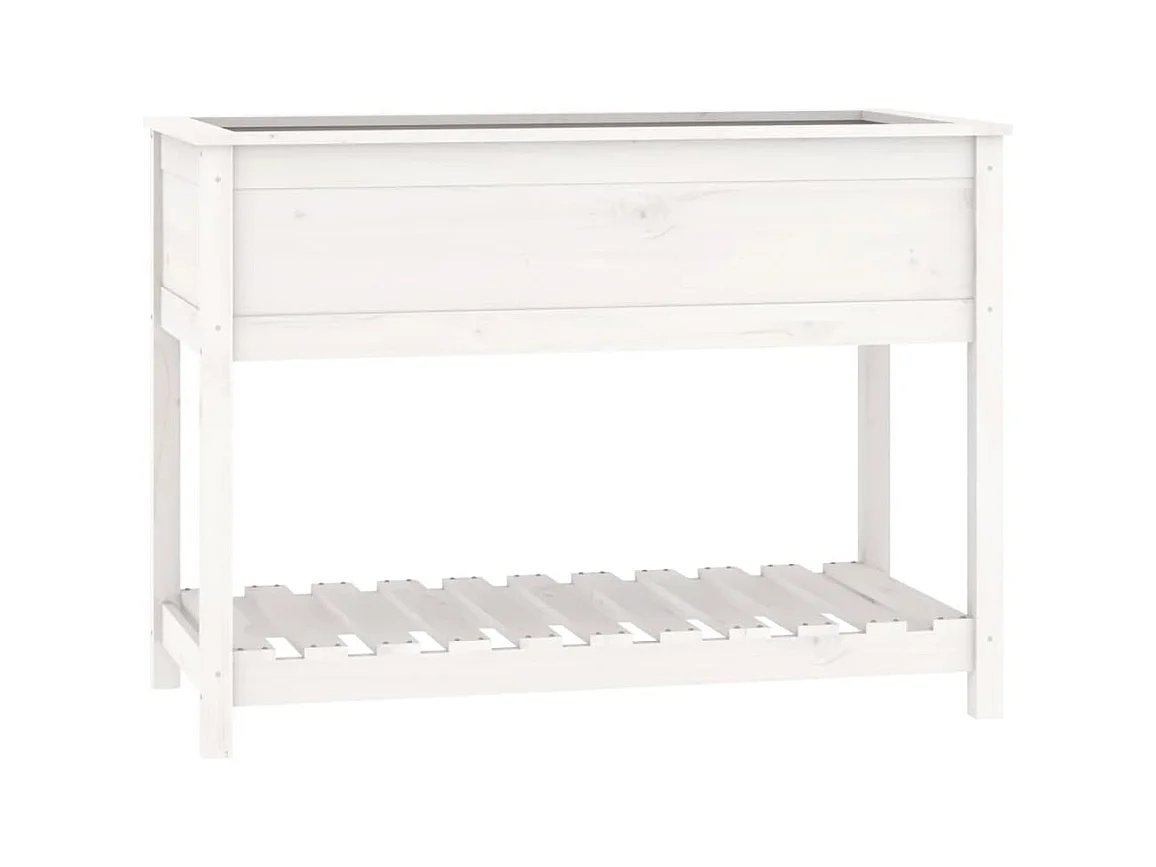 Jardinière bac lit surélevé bois blanche 111.5 x 54 x 81 cm 02_0038386