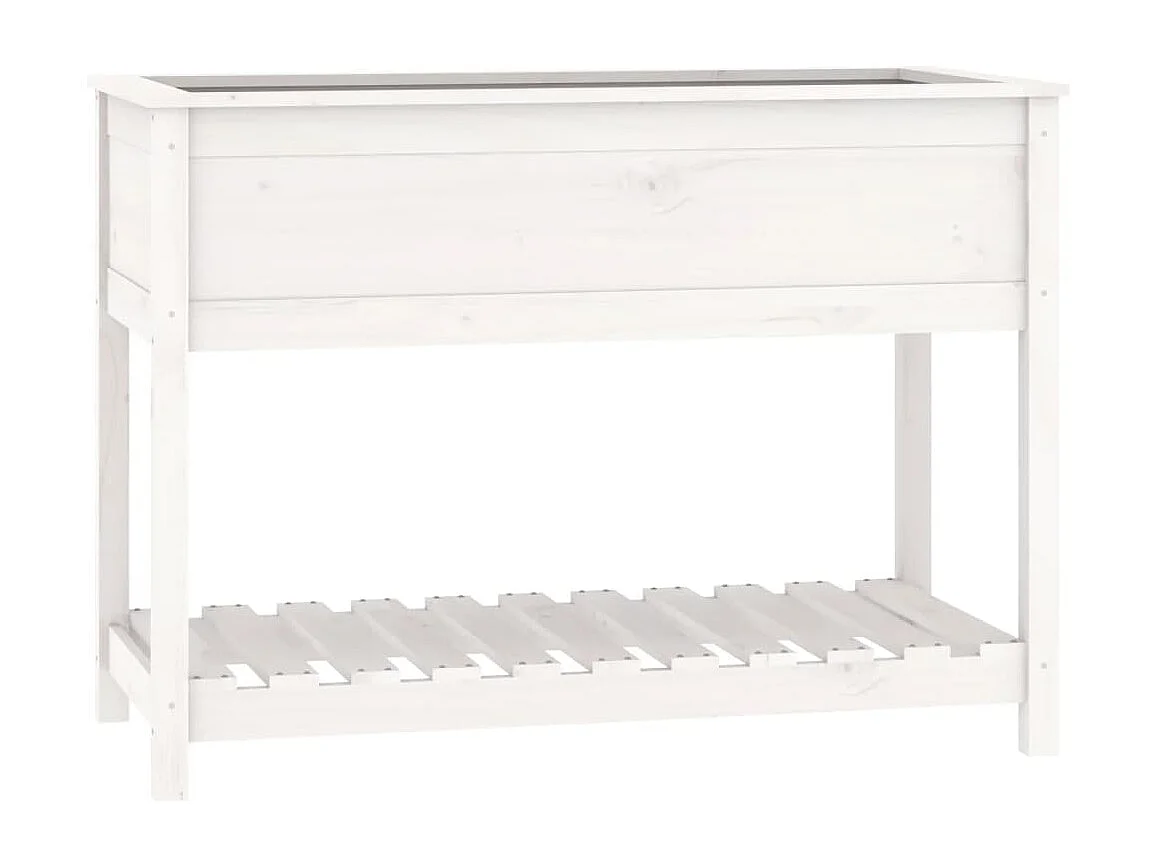 Jardinière bac lit surélevé bois blanche 111.5 x 54 x 81 cm 02_0038386