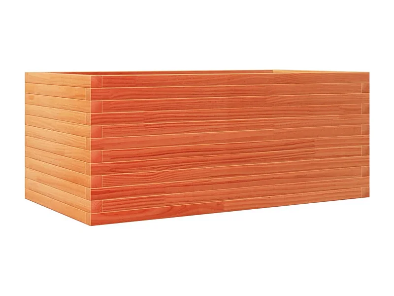 Macetero bancal elevado plantas flores terraza jardín cera 110 x 60 x 46 cm madera maciza de pino marrón 02_0038441