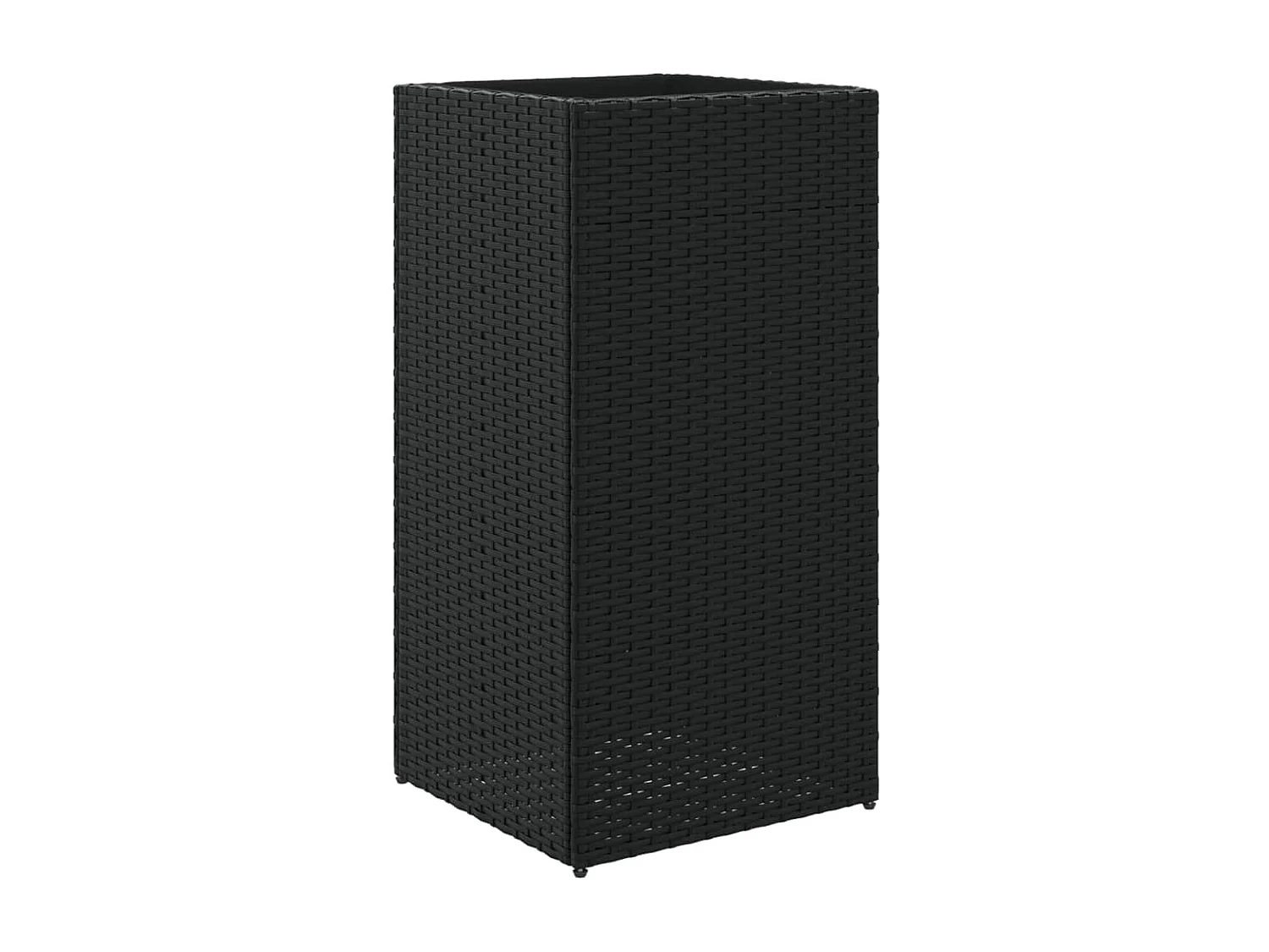 Conjunto de 2 vasos para canteiros elevados flores e terraços de jardim 40 x 40 x 80 cm resina preta trançada 02_0038968