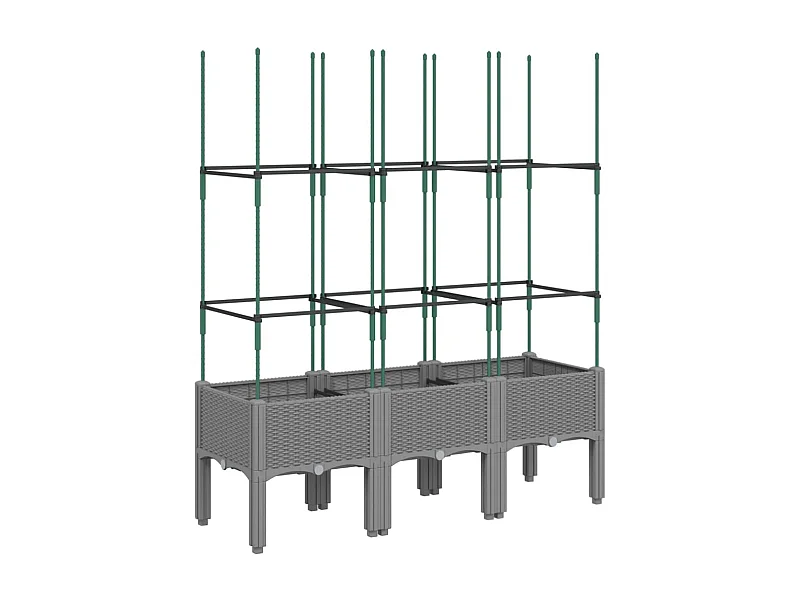 Jardinière bac lit surélevé grise 120 x 40 x 142 cm 02_0038345