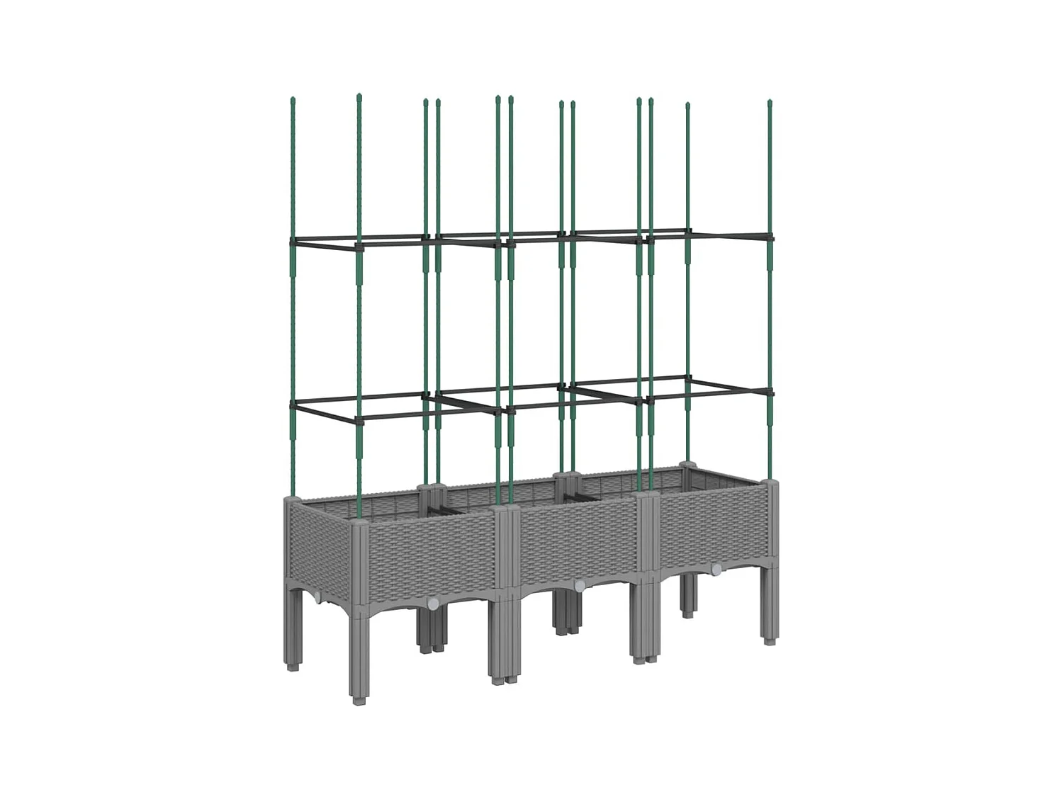 Jardinière bac lit surélevé grise 120 x 40 x 142 cm 02_0038345