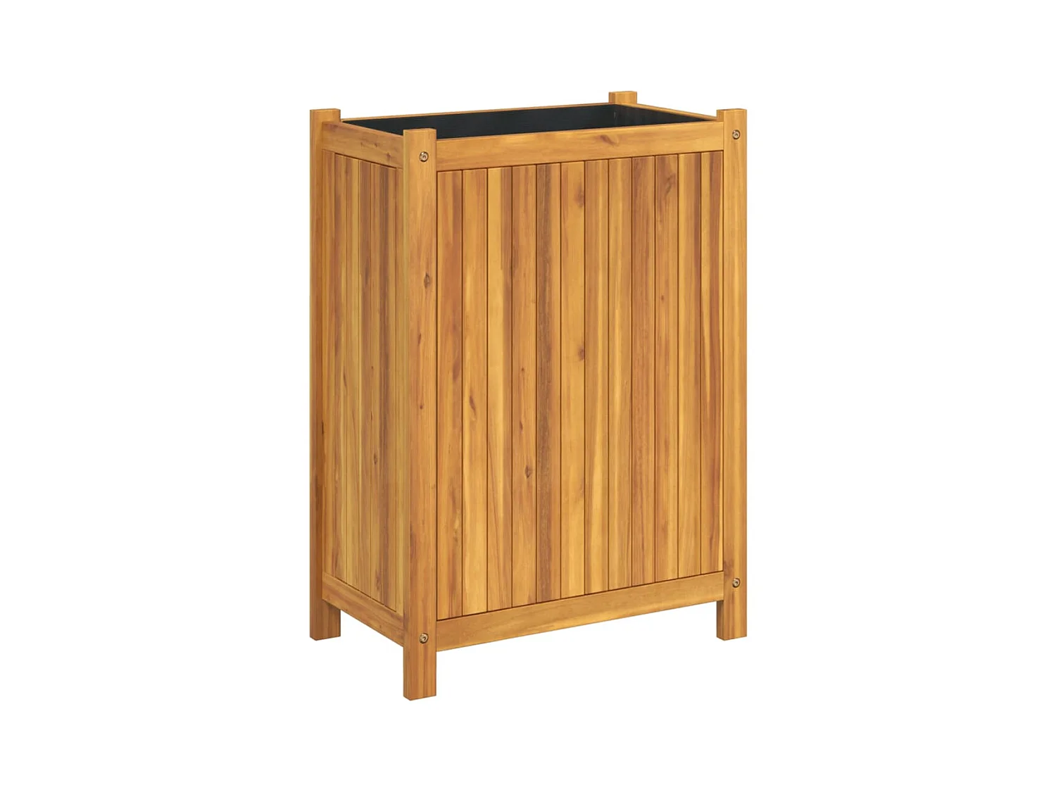 Vassoio per fioriera aiuola rialzata piante fiori terrazza giardino con rivestimento 54 x 31 x 75 cm legno massello di acacia marrone 02_0038140