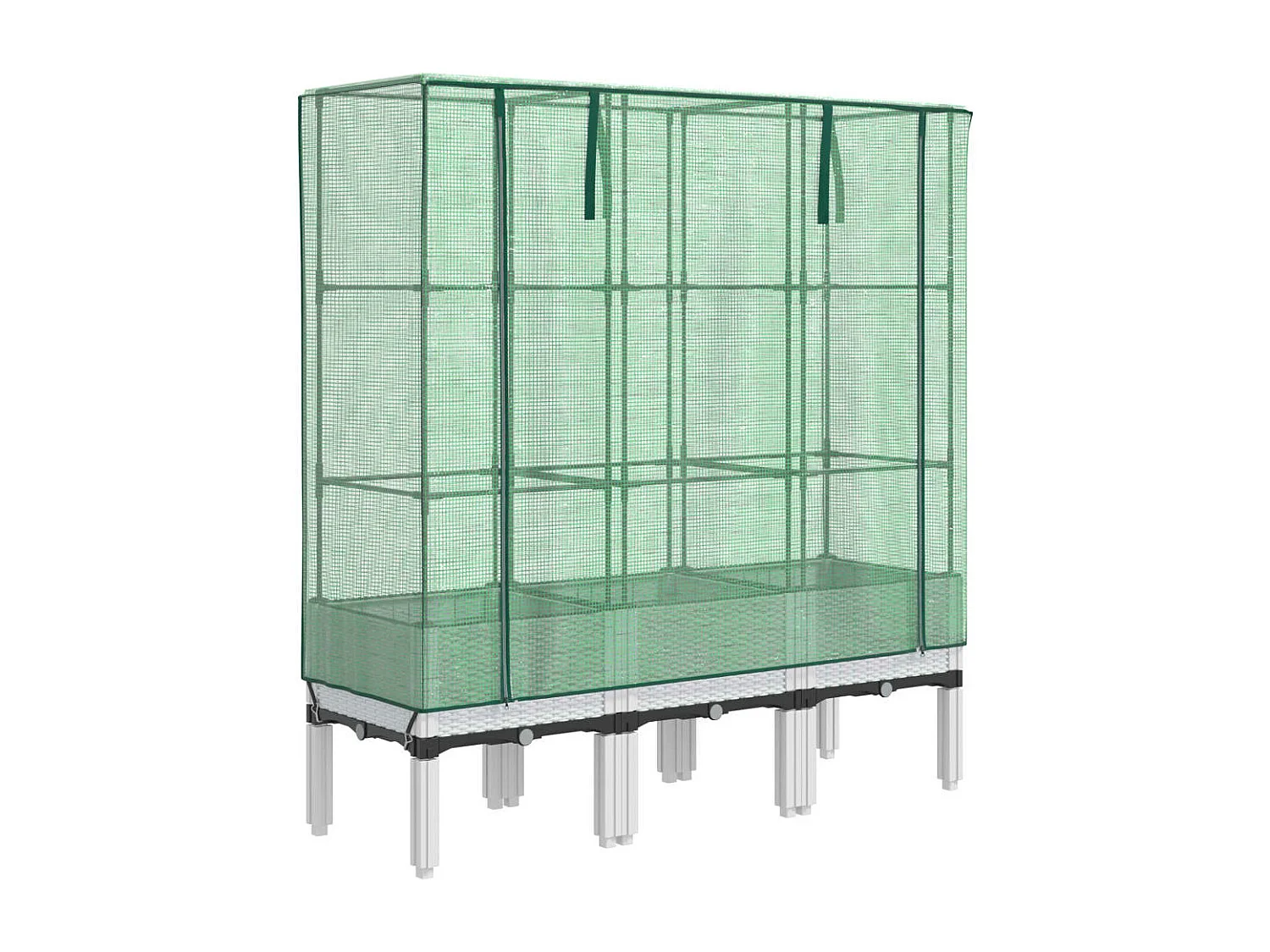 Jardinière bac lit surélevé blanche 120 x 40 x 140 cm 02_0038746